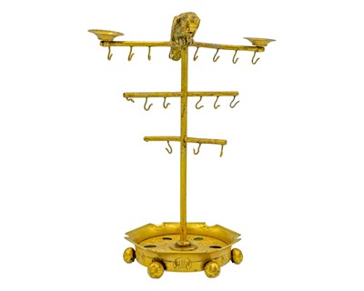 Lot 54 - A 19th-century French ormolu ring stand, with parrot surmount.