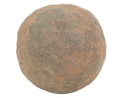 Lot 132 - A cast iron cannon ball.