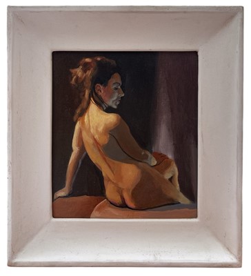 Lot 39 - Seated Nude, oil on board, unsigned, 28.5cm x...