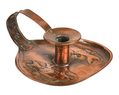 Lot 441 - Herbert Dyer, Mousehole, a copper chamberstick.