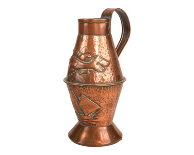 Lot 444 - Herbert Dyer, Mousehole, a small copper jug.