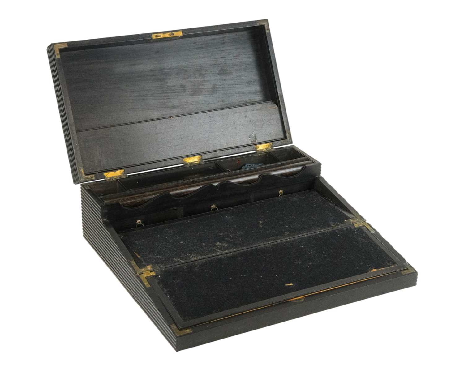 Lot 7 - An Anglo Indian/Ceylonese ebony campaign writing slope.