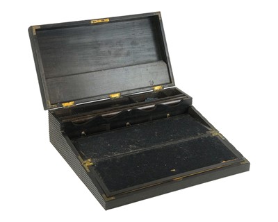 Lot 7 - An Anglo Indian/Ceylonese ebony campaign writing slope.