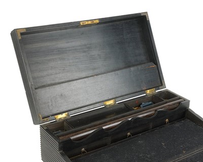 Lot 7 - An Anglo Indian/Ceylonese ebony campaign writing slope.