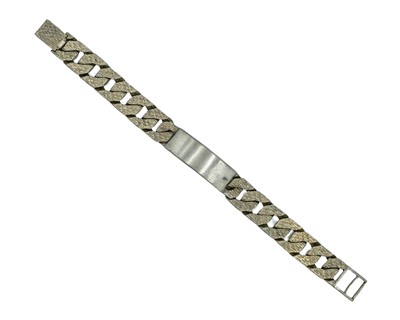 Lot 182 - A heavy silver hallmarked curb-link ID bracelet.