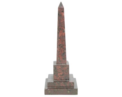 Lot 1 - A Cornish serpentine model of an obelisk.