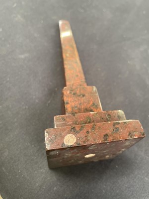 Lot 1 - A Cornish serpentine model of an obelisk.