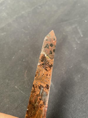 Lot 1 - A Cornish serpentine model of an obelisk.
