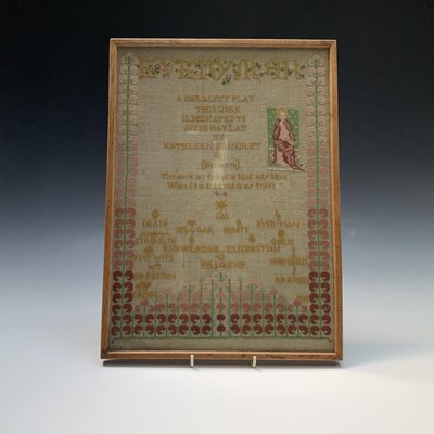 Lot 2843 - An unusual 1930s sampler, 'EVERYMAN - A...