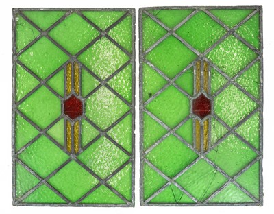 Lot 495 - Edwardian stained glass panels.