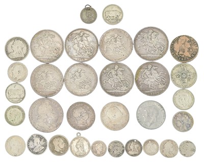 Lot 206 - Great Britain and other silver coins - many crown size.