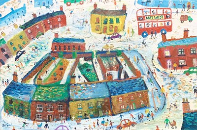 Lot 287 - Simeon STAFFORD (1956) Garden Street Oil on...