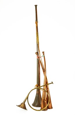 Lot 48 - Two copper hunting horns.