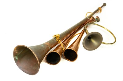Lot 48 - Two copper hunting horns.