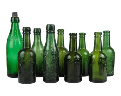 Lot 661 - Green glass bottles, some Cornwall interest.