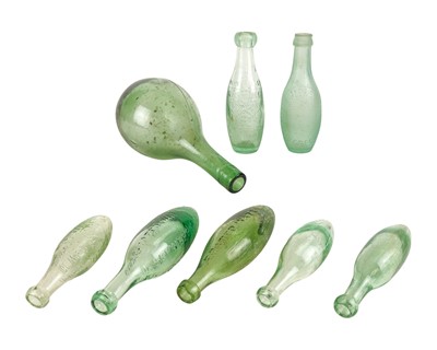 Lot 658 - Glass torpedo bottles.