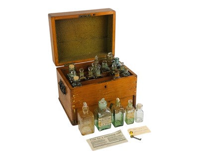 Lot 460 - A Victorian pine cased home apothecary box.