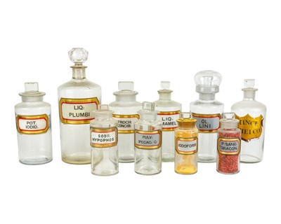 Lot 456 - A collection of 10 19th century apothecary jars.