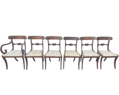 Lot 863 - A set of six Regency mahogany dining chairs.