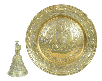Lot 825 - A 17th century brass alms dish.