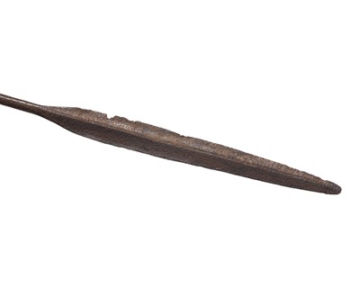 Lot 138 - A 19th century African wrought iron spear.