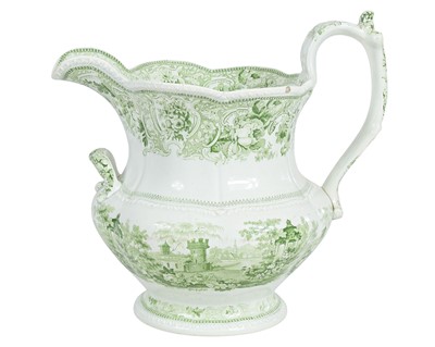 Lot 726 - A substantial pearlware footbath jug.