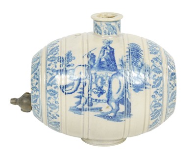 Lot 802 - A rare pearlware small spirit barrel.