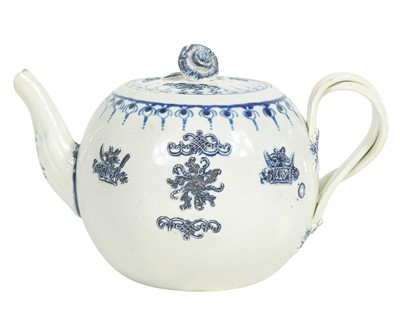 Lot 801 - A rare 18th century pearlware teapot and cover.