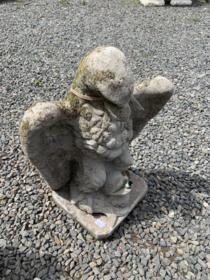 Lot 82 - A reconstituted stone eagle water fountain,...