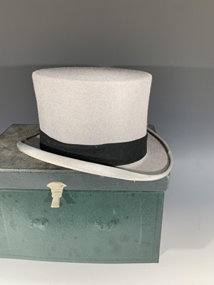 Lot 2848 - A Lock & Co grey top hat, internal...