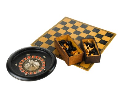 Lot 78 - A Staunton pattern ebony and boxwood chess set.