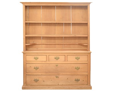 Lot 838 - A Victorian pine kitchen dresser.