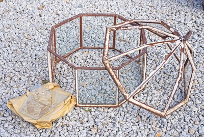 Lot 776 - A Victorian cast iron and glass cloche of octagonal form.