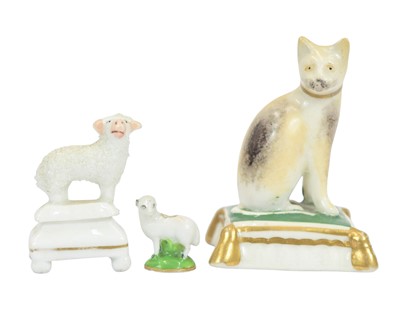 Lot 649 - A Derby porcelain figure of a cat.