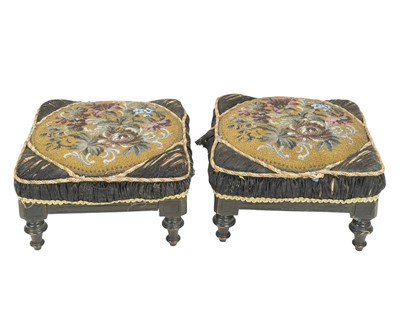 Lot 815 - A pair of Victorian beadwork footstools.