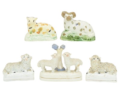 Lot 837 - A Pratt type press moulded figure of a sheep.