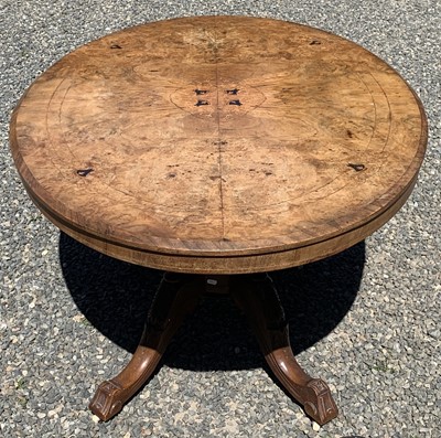 Lot 3172 - A Victorian walnut breakfast table, with an...