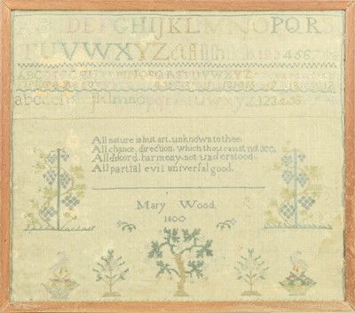 Lot 812 - A George III silkwork sampler.