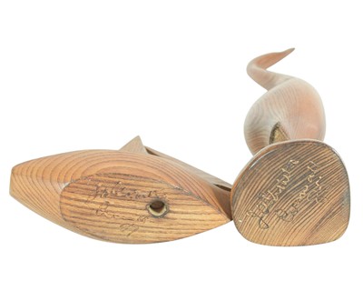 Lot 9 - Two Cornish elm sculptures.