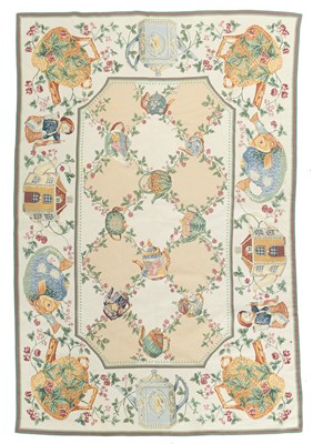 Lot 568 - A decorative needlepoint rug.