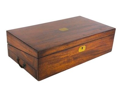 Lot 30 - A 19th century mahogany and brass bound writing slope.