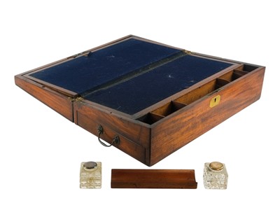 Lot 30 - A 19th century mahogany and brass bound writing slope.