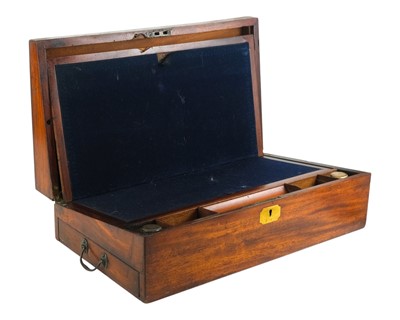 Lot 30 - A 19th century mahogany and brass bound writing slope.