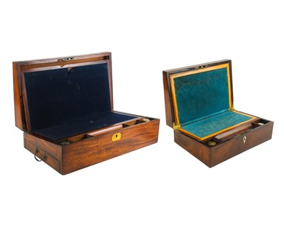 Lot 30 - A 19th century mahogany and brass bound writing slope.