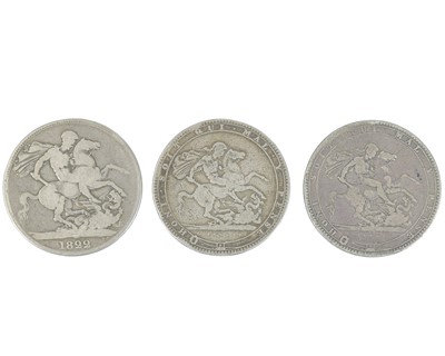 Lot 250 - Georgian Crowns x3.