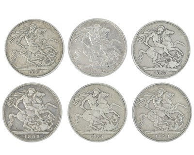 Lot 240 - Queen Victoria Jubilee head crowns x5.