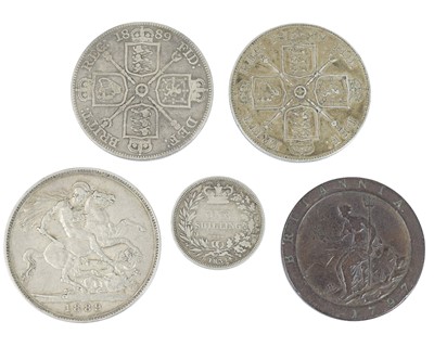 Lot 180 - Mixed GB coinage - silver and copper.