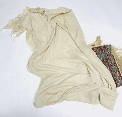 Lot 2854 - Two large stoles, one printed paisley on...