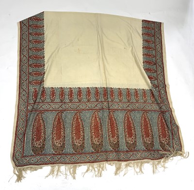 Lot 408 - Two large stoles, one printed paisley on...