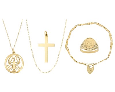 Lot 184 - A selection of 9k jewellery.